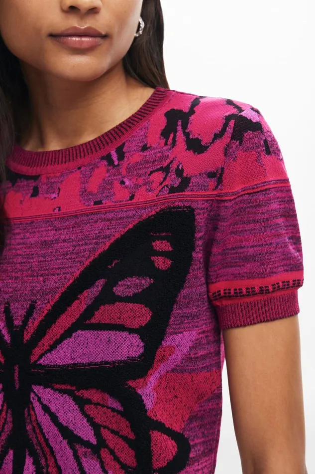 Women Tshirts Desigual Butterfly Knit Tshirt