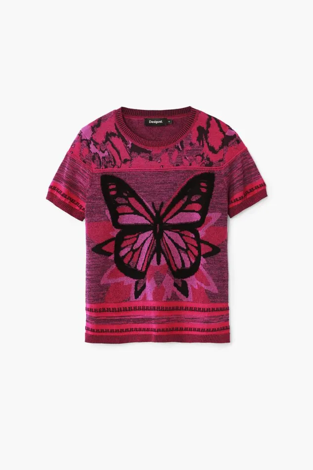 Women Tshirts Desigual Butterfly Knit Tshirt