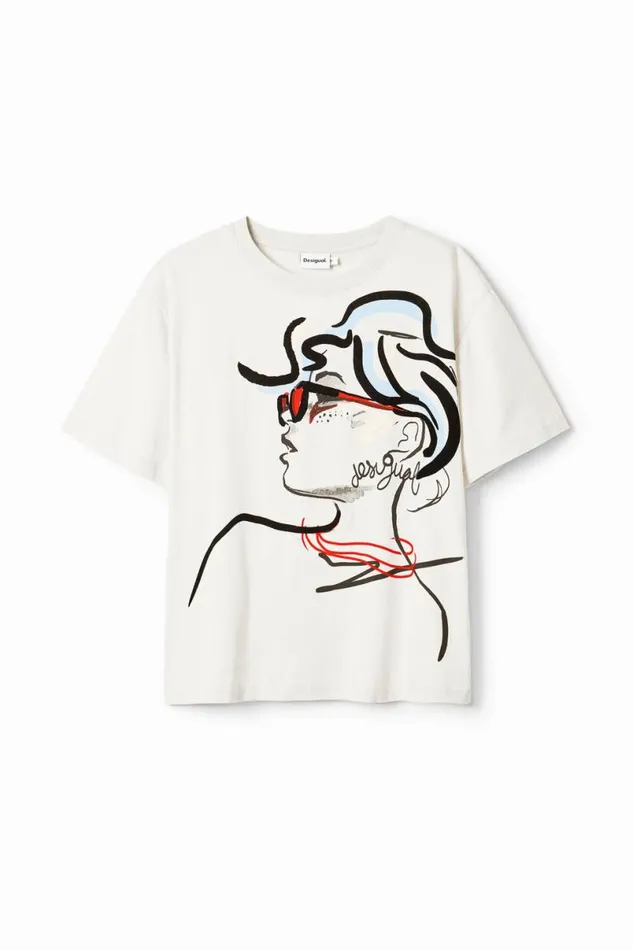 Women Tshirts Desigual Plain Tshirt Illustration