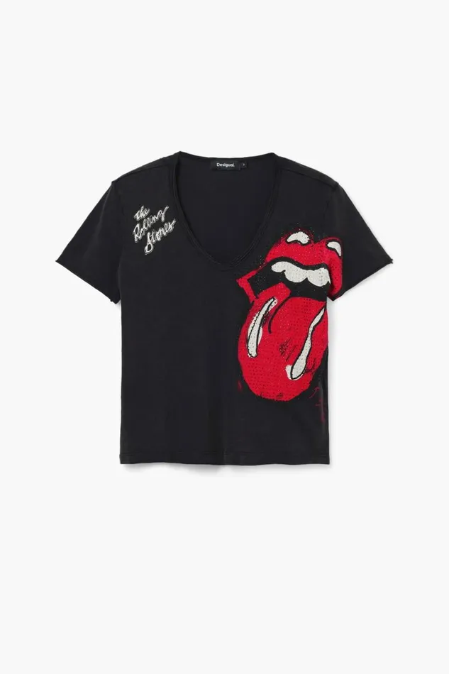 Women Tshirts Desigual Rhinestone The Rolling Stones Tshirt