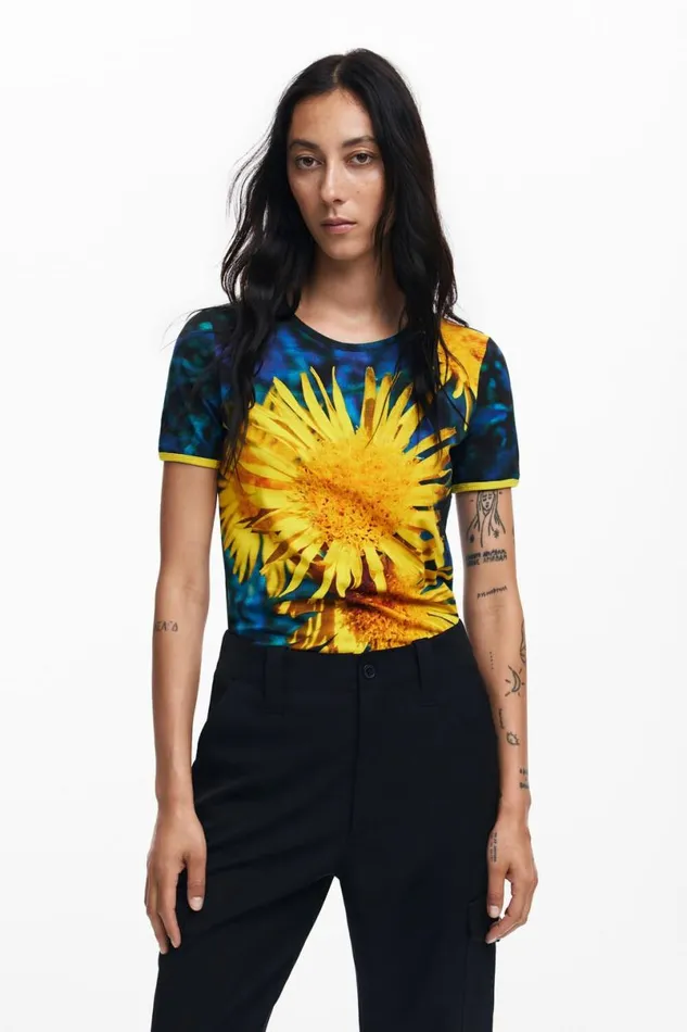 Women Tshirts Desigual Sunflower Tshirt