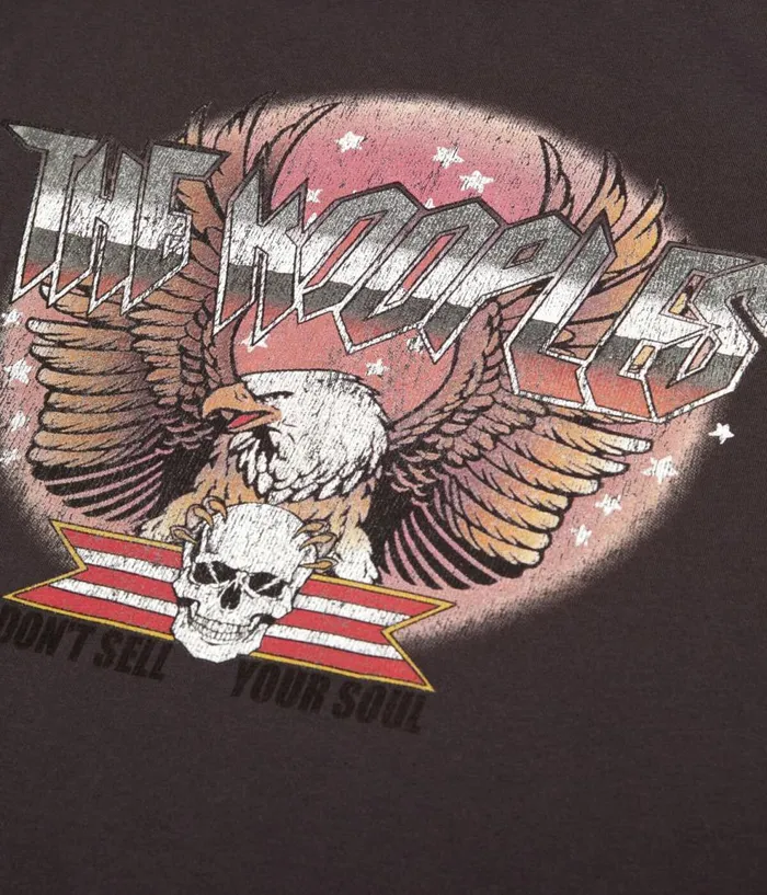 Women Tshirts THE KOOPLES Carbon Grey Tshirt With Rock Eagle Serigraphy