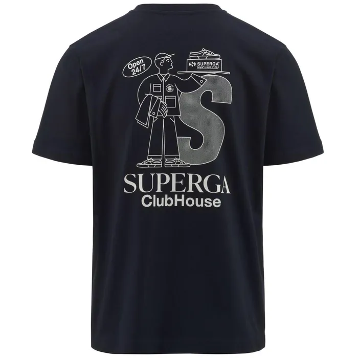 Women TShirtsTop Unisex TSHIRT SUPERGA CLUBHOUSE TShirt NAVYWHITE AVORIO Superga TShirts