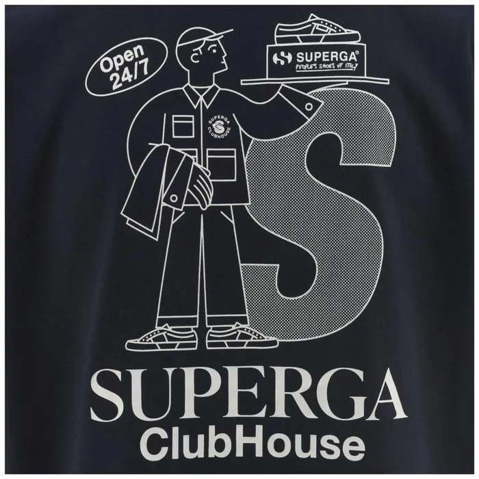 Women TShirtsTop Unisex TSHIRT SUPERGA CLUBHOUSE TShirt NAVYWHITE AVORIO Superga TShirts