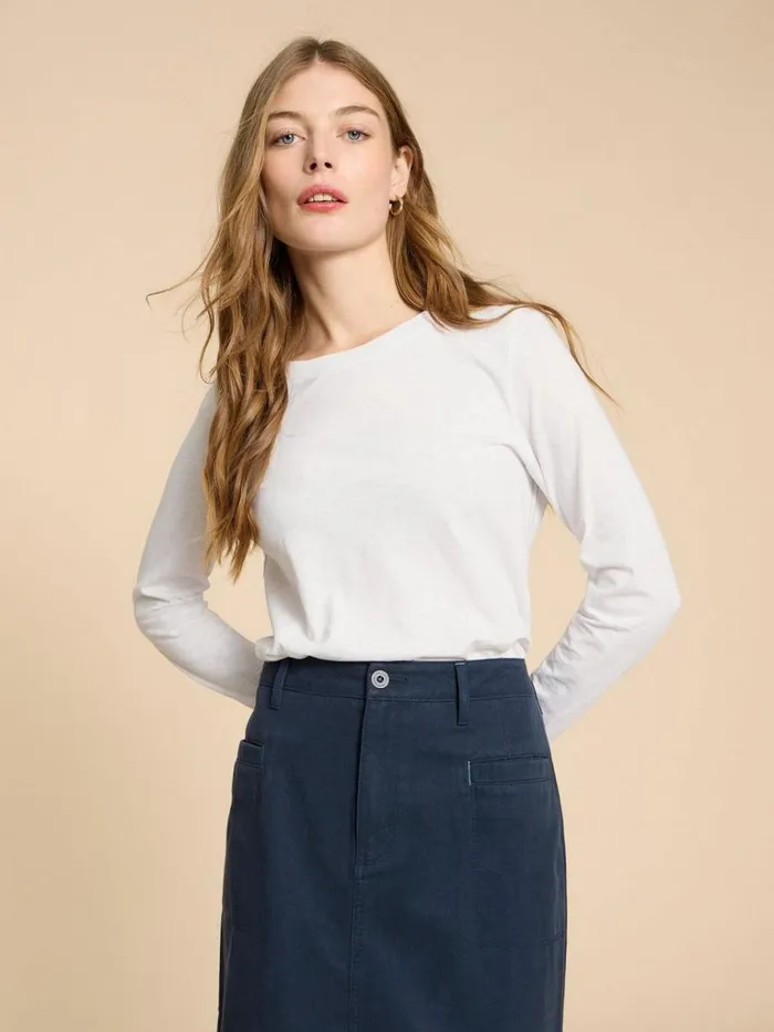 Women TOPS and TEES White Stuff CLARA LS TEE Brilliant White