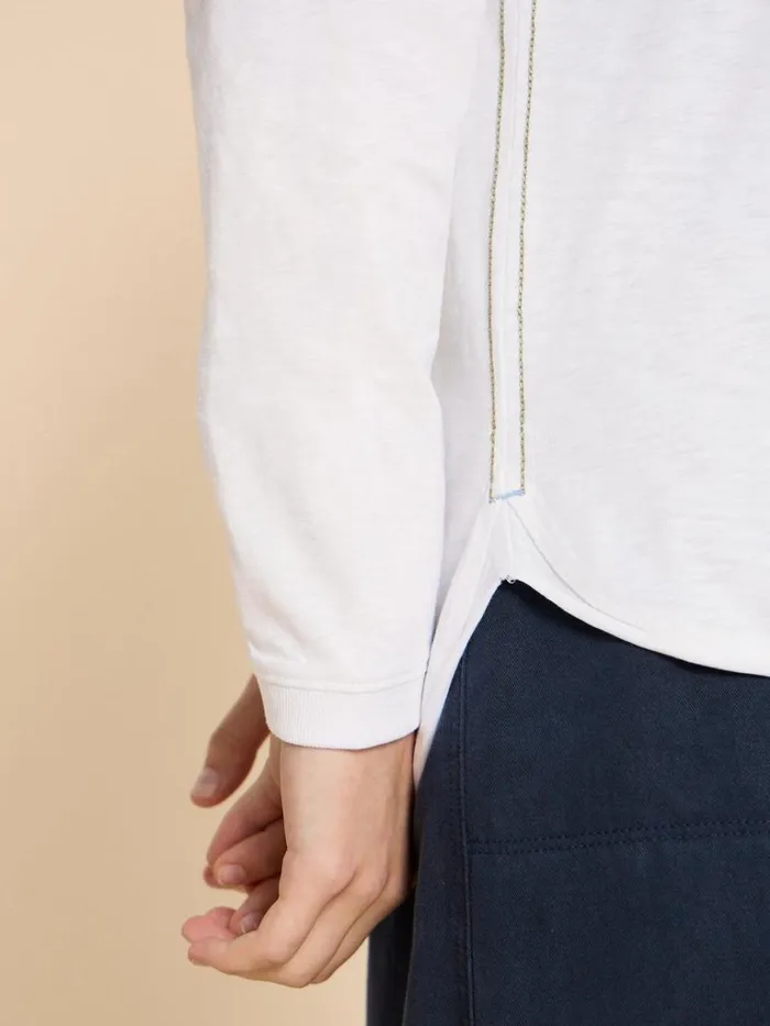 Women TOPS and TEES White Stuff CLARA LS TEE Brilliant White Women TOPS and TEES White Stuff CLARA LS TEE Brilliant White