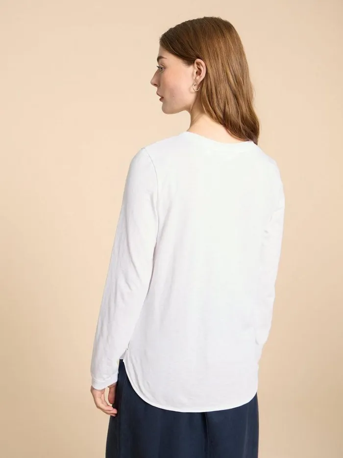 Women TOPS and TEES White Stuff CLARA LS TEE Brilliant White Women TOPS and TEES White Stuff CLARA LS TEE Brilliant White