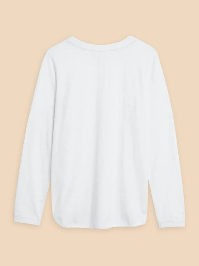 Women TOPS and TEES White Stuff CLARA LS TEE Brilliant White Women TOPS and TEES White Stuff CLARA LS TEE Brilliant White
