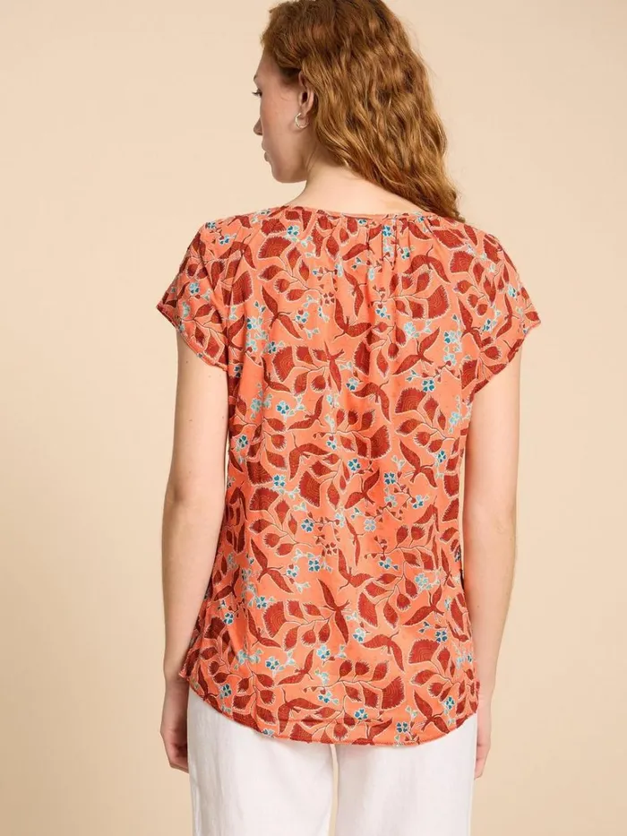 Women TOPS and TEES White Stuff Keri Cotton Organic Top Pink Multi