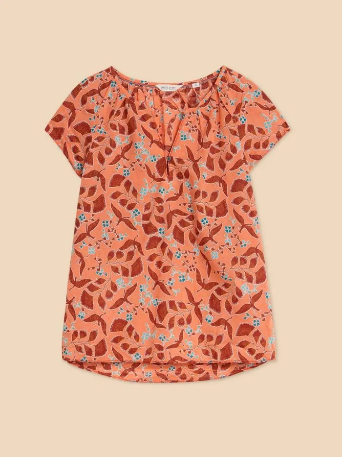 Women TOPS and TEES White Stuff Keri Cotton Organic Top Pink Multi