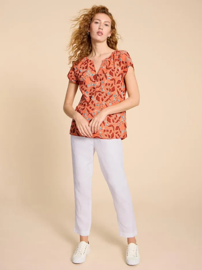 Women TOPS and TEES White Stuff Keri Cotton Organic Top Pink Multi
