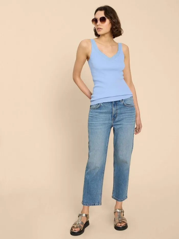 Women TOPS and TEES White Stuff SEABREEZE VEST Light Blue