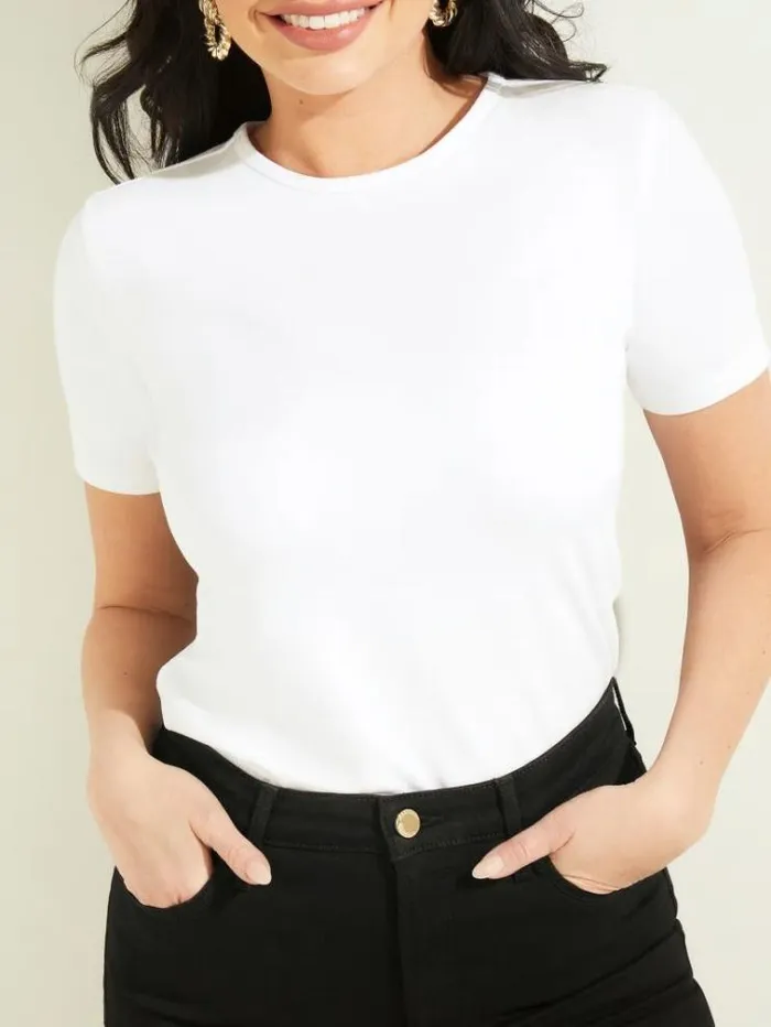 Women Tops And Sweaters Marciano Bianca Classic Tee Blanc Pur Women Tops And Sweaters Marciano Bianca Classic Tee Blanc Pur