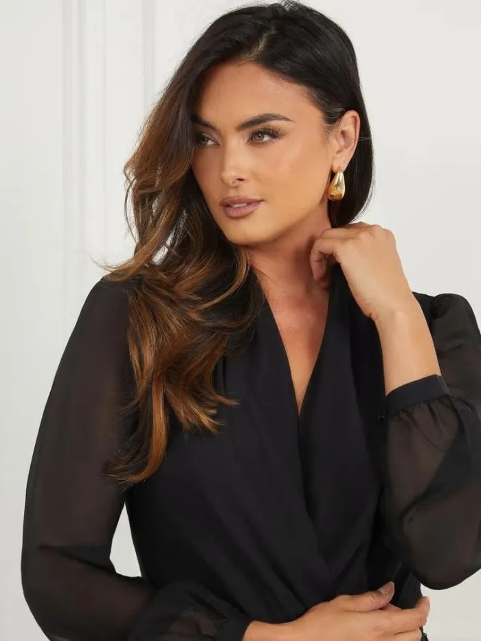 Women Tops And Sweaters Marciano Daria Bodysuit Black