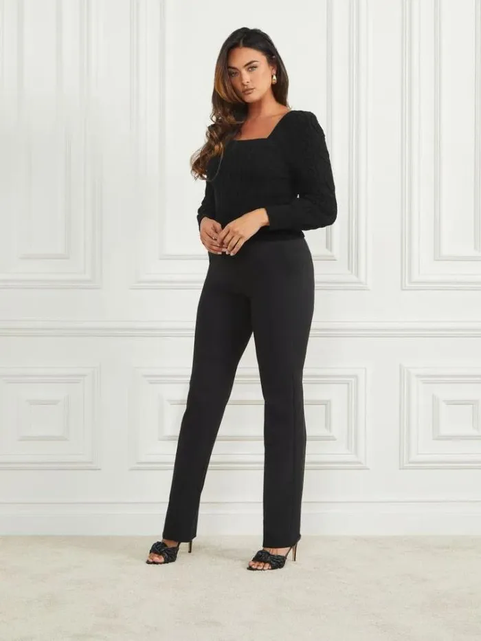Women Tops And Sweaters Marciano Kya Chenille Sweater Black Women Tops And Sweaters Marciano Kya Chenille Sweater Black