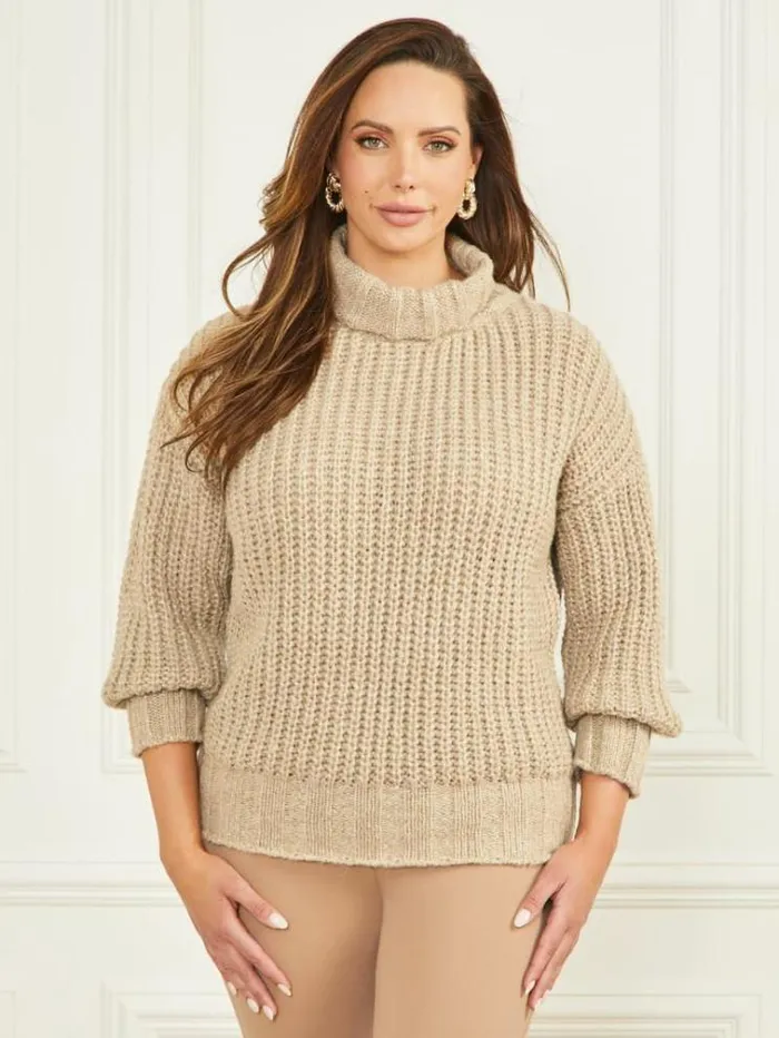 Women Tops And Sweaters Marciano Promise WoolBlend Sweater Fawn Taupe Multi