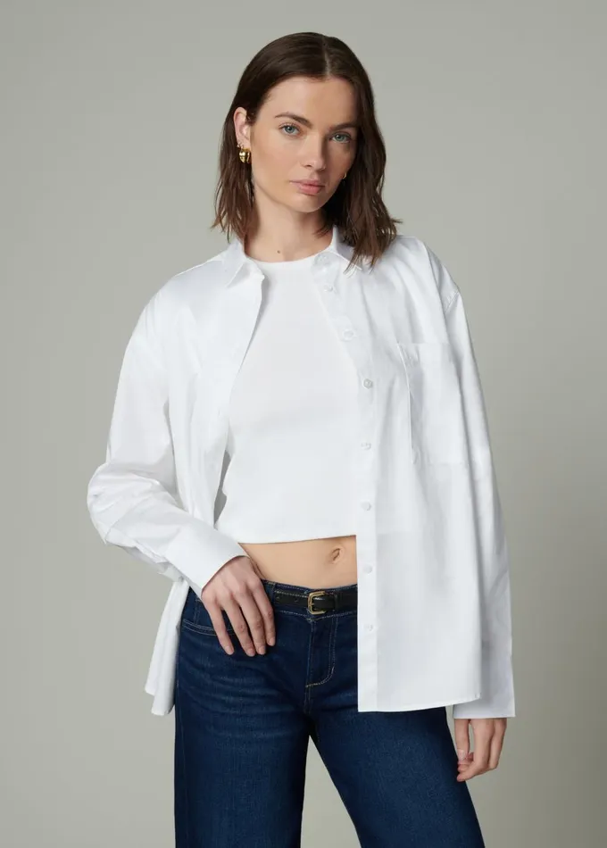 Women Tops Joe039s Jeans THE BOYFRIEND BUTTON DOWN SHIRT Optic White