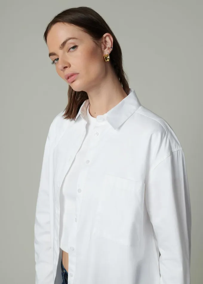 Women Tops Joe039s Jeans THE BOYFRIEND BUTTON DOWN SHIRT Optic White
