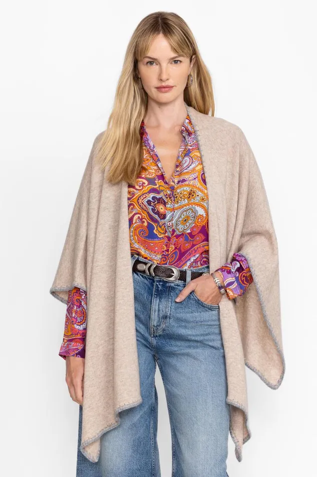Women Tops Johnny Was AUDREY OVERSIZED SHIRT Sandalwood Pink