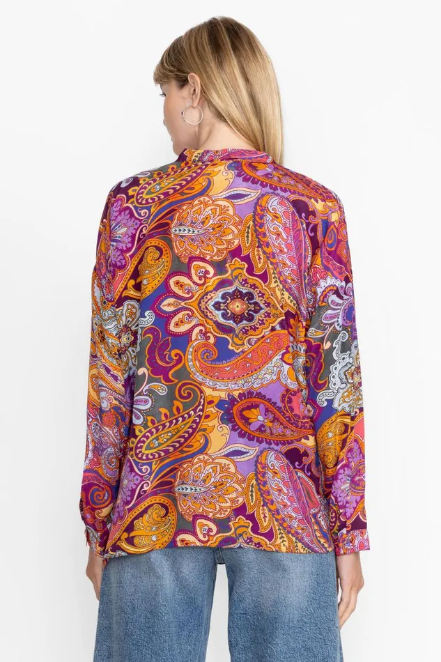 Women Tops Johnny Was AUDREY OVERSIZED SHIRT Sandalwood Pink