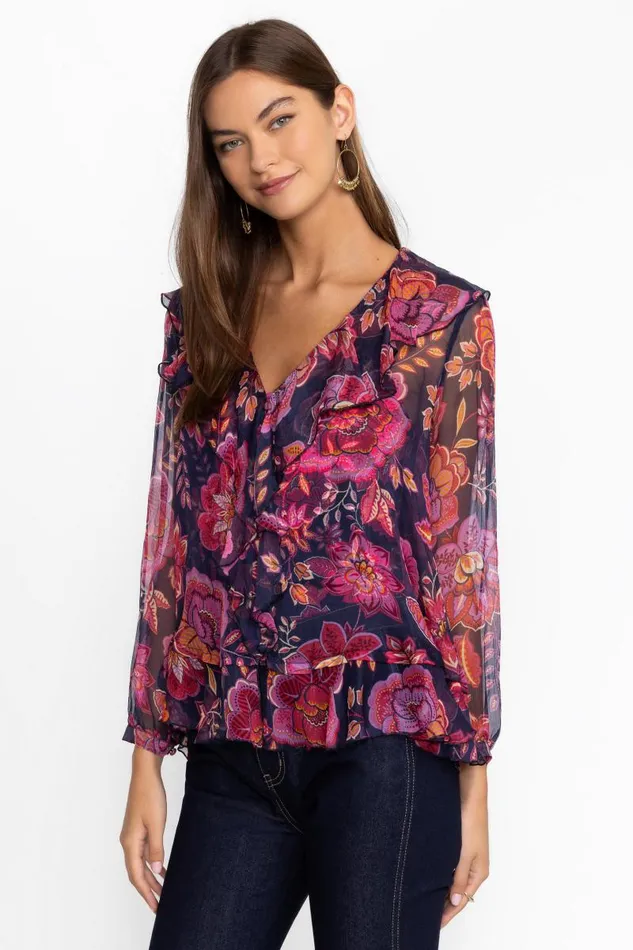 Women Tops Johnny Was KIKO RUFFLE BLOUSE Petria Women Tops Johnny Was KIKO RUFFLE BLOUSE Petria