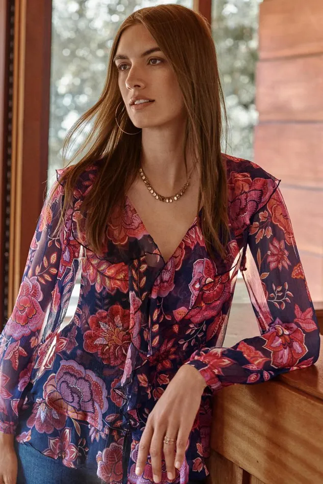 Women Tops Johnny Was KIKO RUFFLE BLOUSE Petria Women Tops Johnny Was KIKO RUFFLE BLOUSE Petria