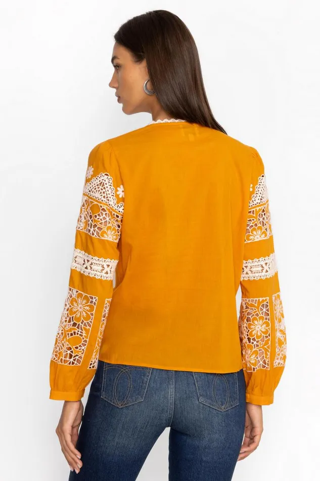 Women Tops Johnny Was RONNIE BUTTON DOWN BLOUSE Gold Women Tops Johnny Was RONNIE BUTTON DOWN BLOUSE Gold