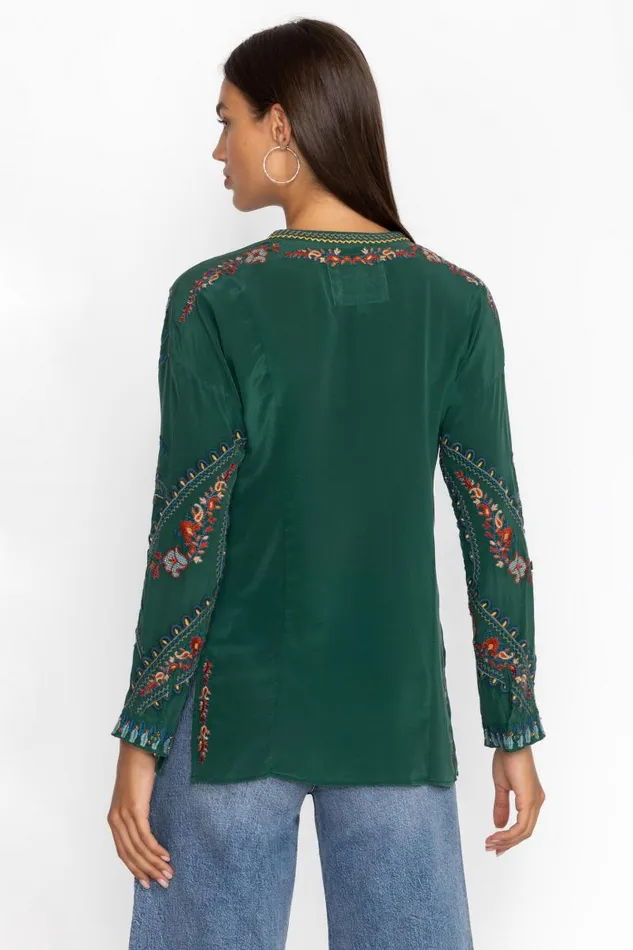 Women Tops Johnny Was THE AUDREY MANDARIN TUNIC Rain Forest