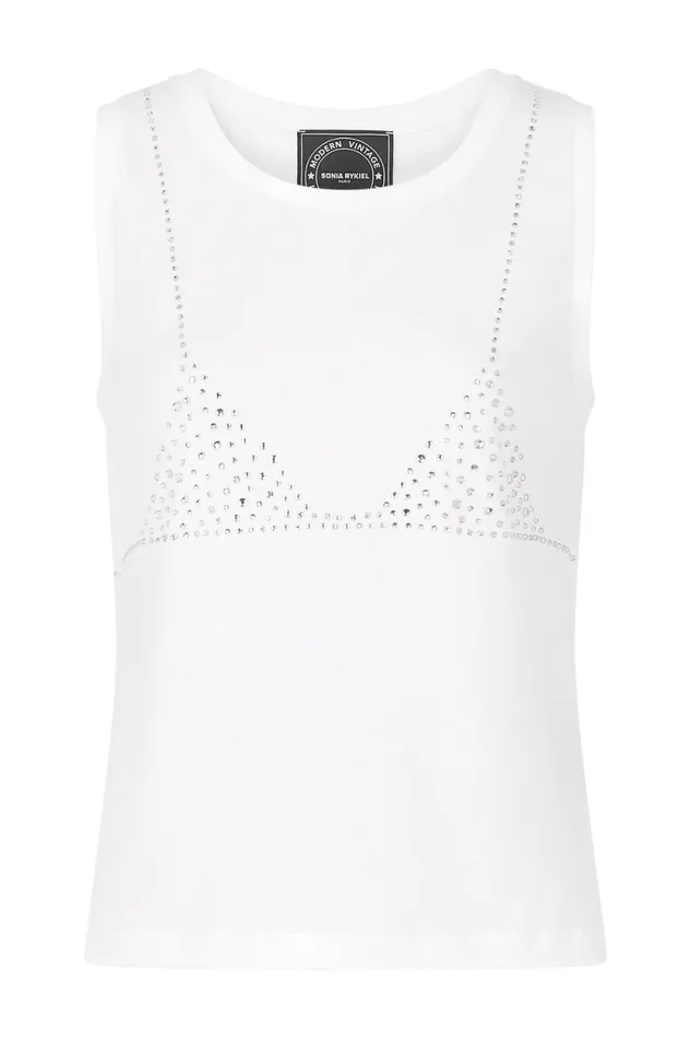 Women Trompe L039oeil Tank Top White White Sonia Rykiel TShirts