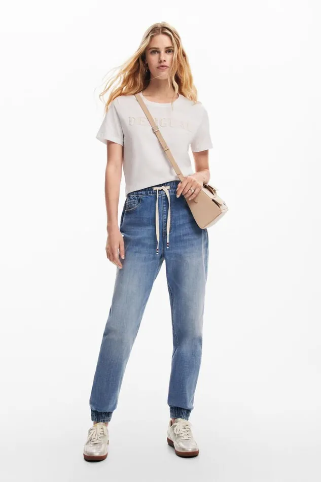Women Trousers Desigual Denim Jogger Pants
