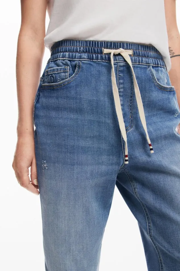 Women Trousers Desigual Denim Jogger Pants