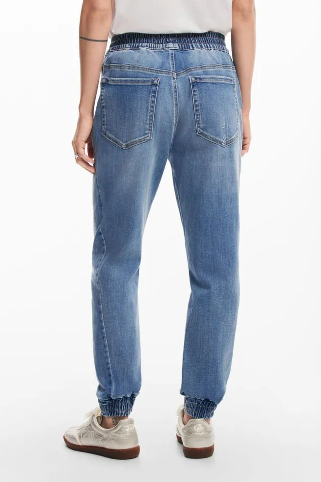 Women Trousers Desigual Denim Jogger Pants