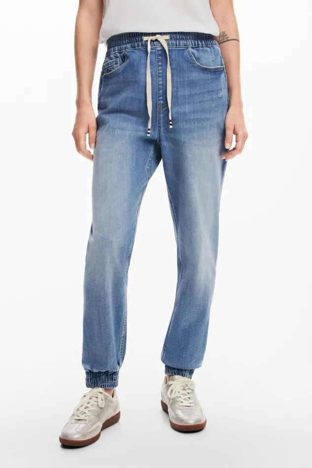 Women Trousers Desigual Denim Jogger Pants