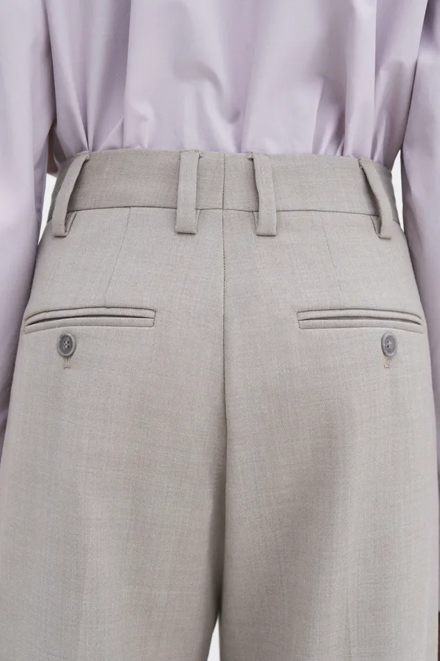 Women Trousers filippak Darcey Wool Trousers Sage Melange