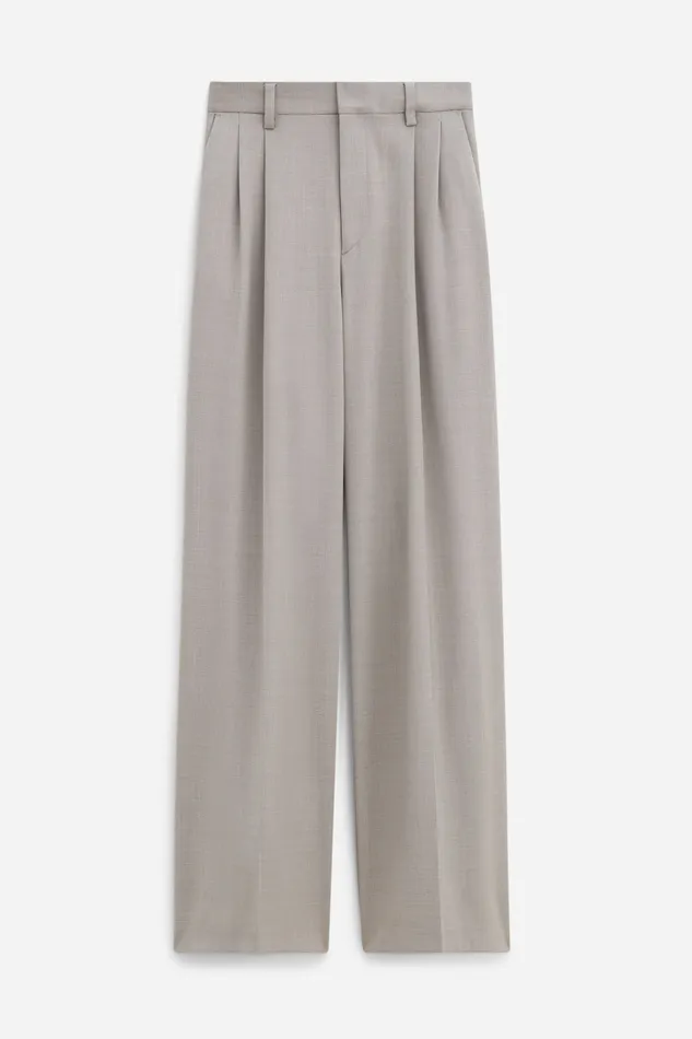 Women Trousers filippak Darcey Wool Trousers Sage Melange