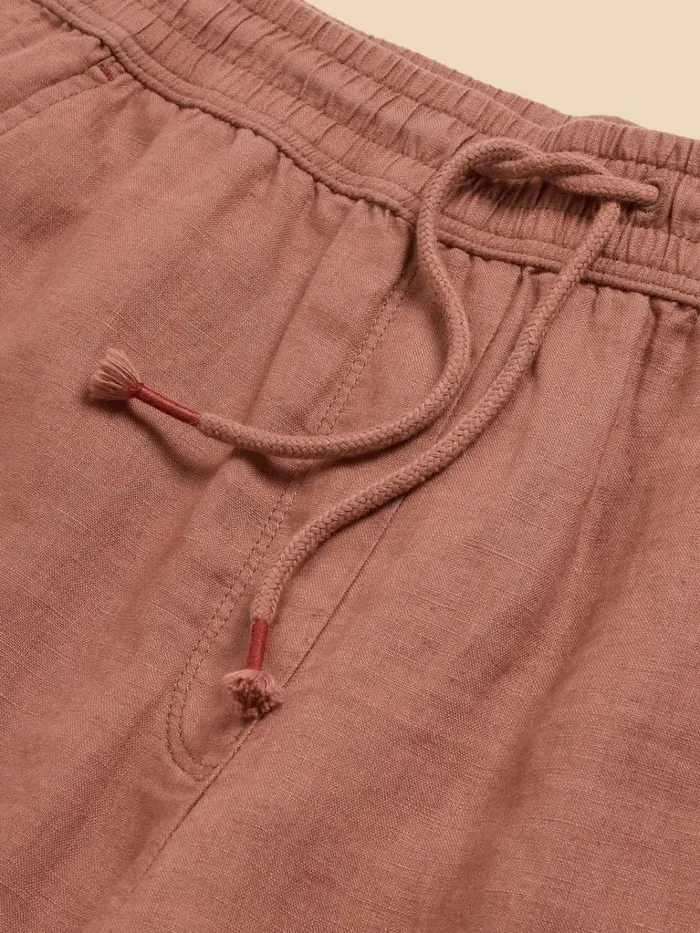 Women TROUSERS White Stuff Belle Linen Blend Wide Trouser Dark Tan Women TROUSERS White Stuff Belle Linen Blend Wide Trouser Dark Tan