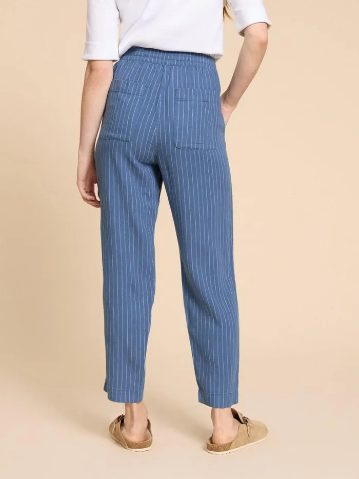 Women TROUSERS White Stuff Elle Linen Blend Trouser Blue Multi