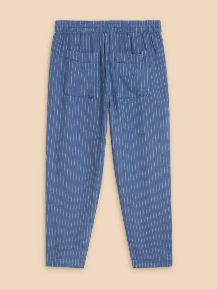Women TROUSERS White Stuff Elle Linen Blend Trouser Blue Multi