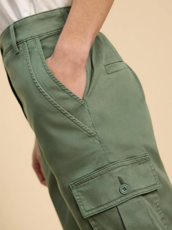 Women TROUSERS White Stuff Everleigh Cargo Shorts Mid Green