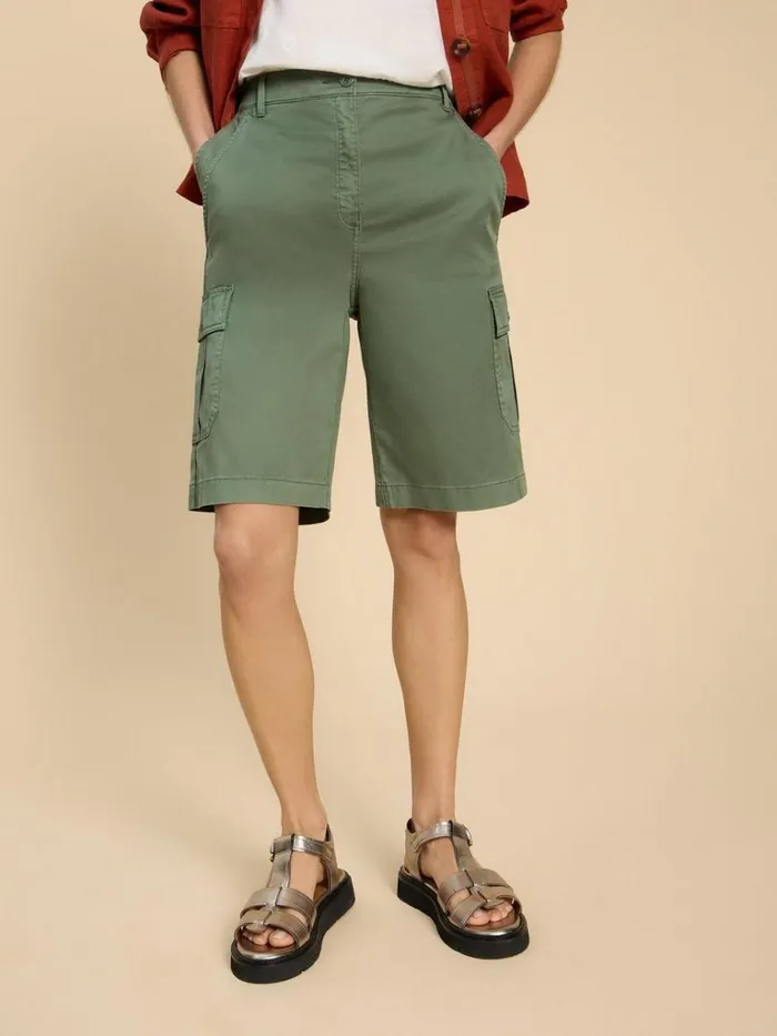 Women TROUSERS White Stuff Everleigh Cargo Shorts Mid Green Women TROUSERS White Stuff Everleigh Cargo Shorts Mid Green