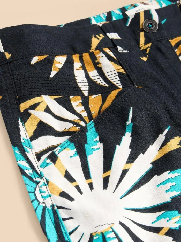 Women TROUSERS White Stuff Harper Linen Blend Trouser Black Print