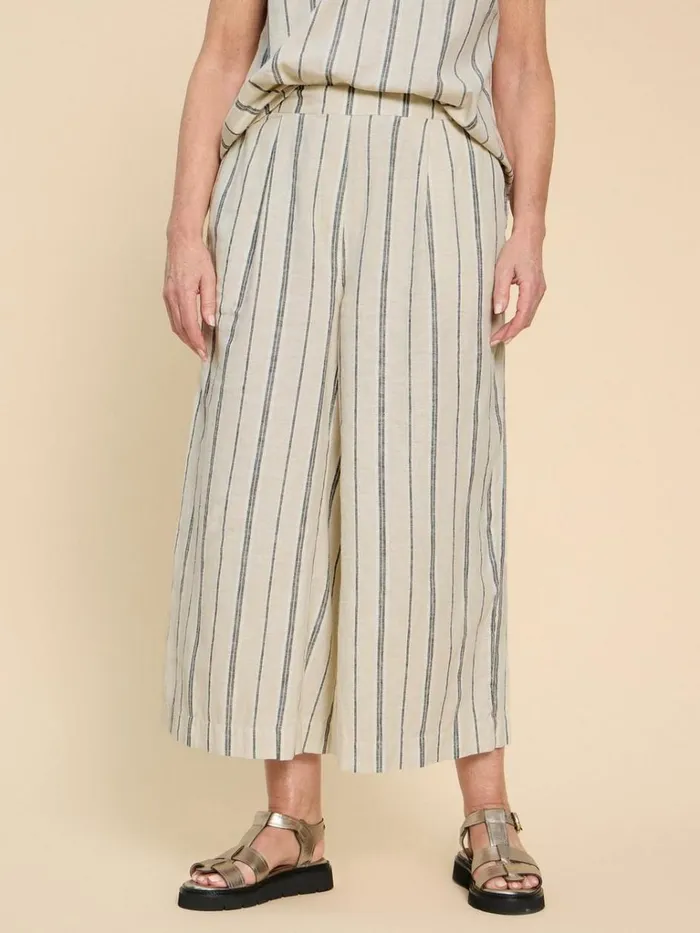 Women TROUSERS White Stuff Lisette Stripe Culotte Natural Multi