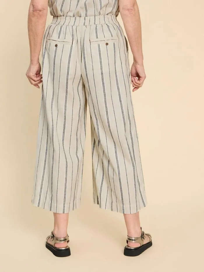 Women TROUSERS White Stuff Lisette Stripe Culotte Natural Multi