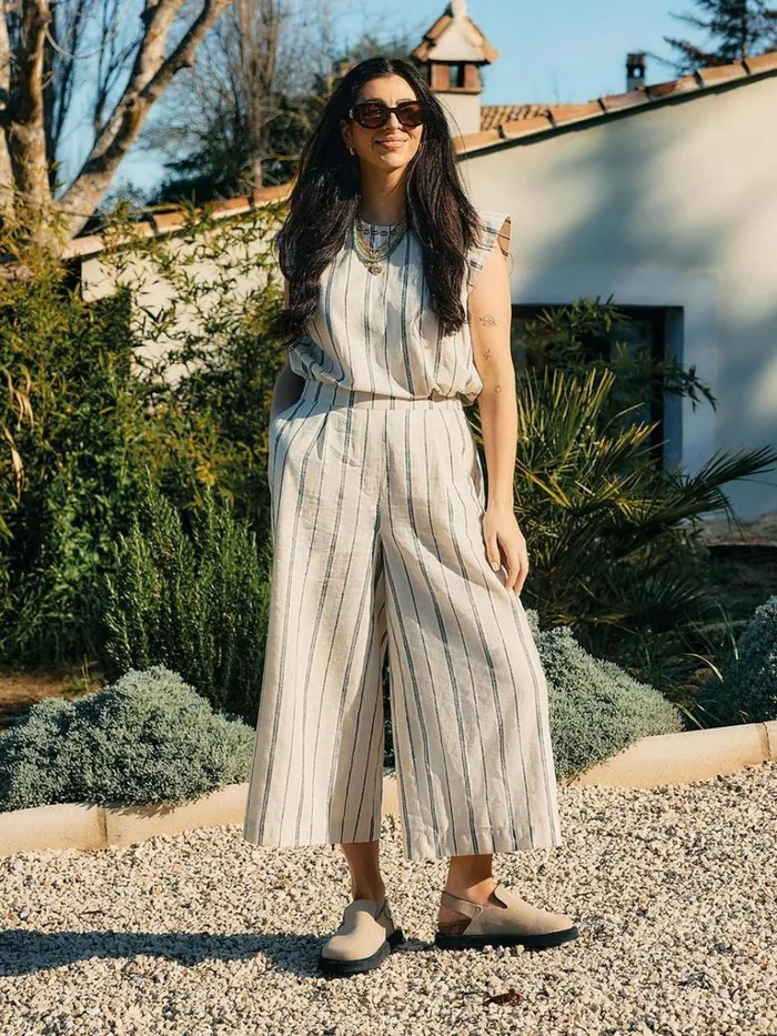 Women TROUSERS White Stuff Lisette Stripe Culotte Natural Multi