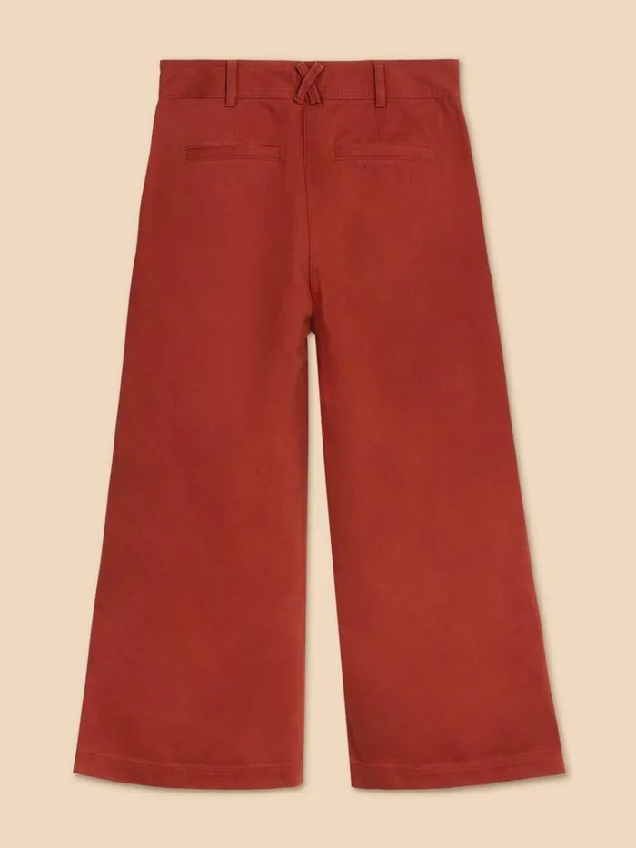 Women TROUSERS White Stuff Samira Wide Leg Crop Trouser Dk Red