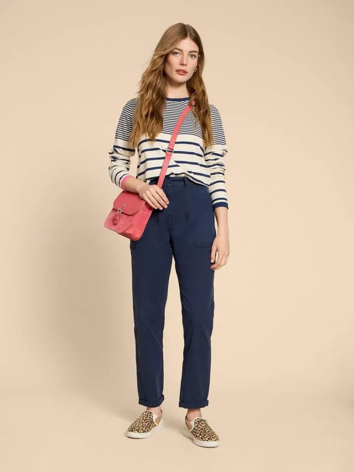 Women TROUSERS White Stuff Twister Chino Trouser Dark Navy