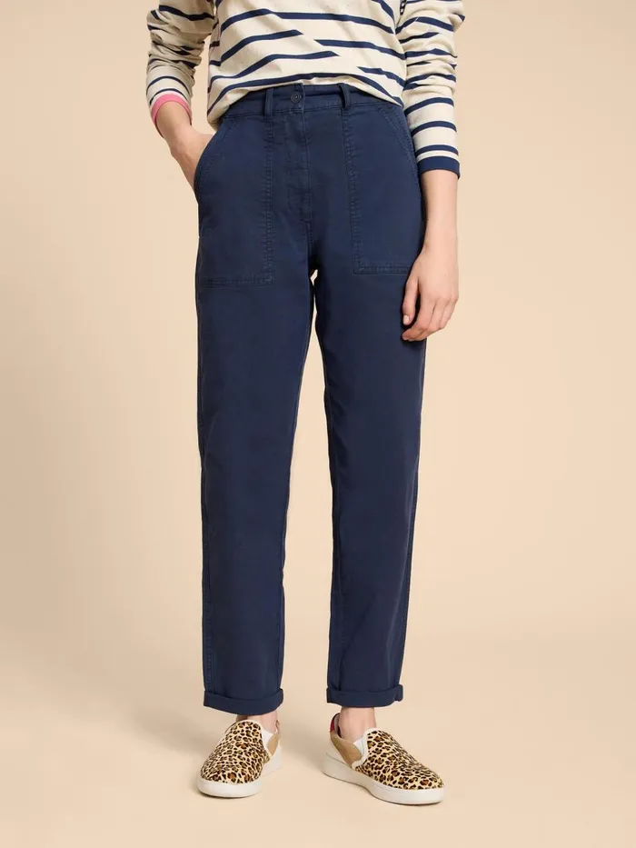 Women TROUSERS White Stuff Twister Chino Trouser Dark Navy Women TROUSERS White Stuff Twister Chino Trouser Dark Navy