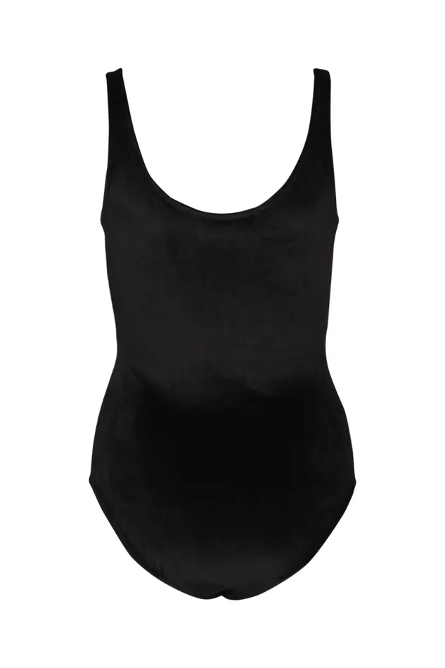 Women Velvet Bodysuit Black Black Sonia Rykiel Evening Tops
