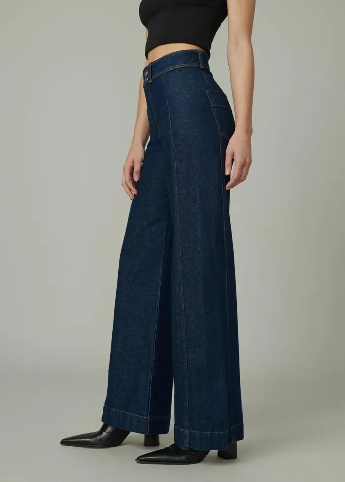 Women Wide Leg Joe039s Jeans THE SEAMED DENIM TROUSER Rinse