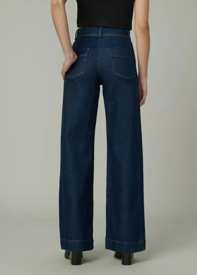 Women Wide Leg Joe039s Jeans THE SEAMED DENIM TROUSER Rinse